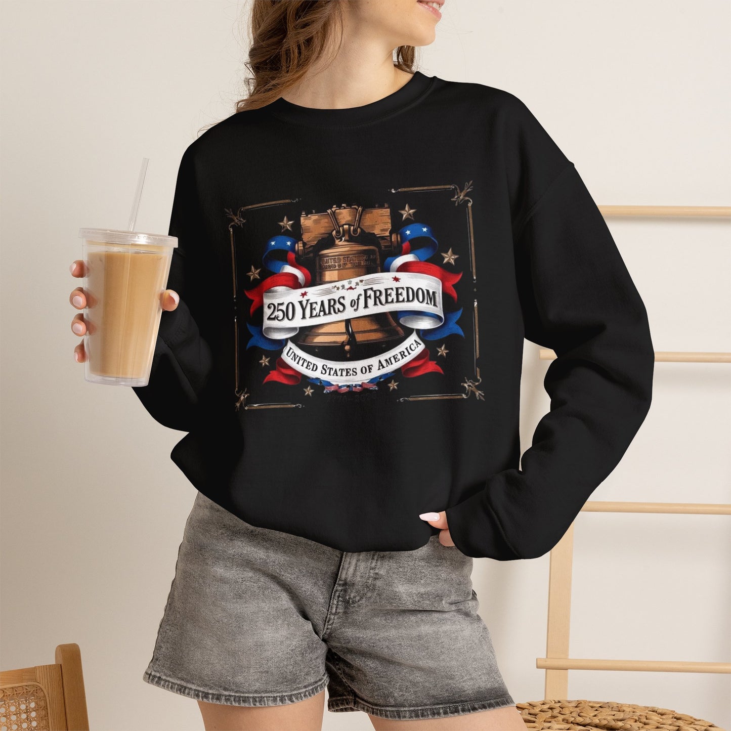 #250 250 Years of Freedom Liberty Bell Crewneck Sweatshirt