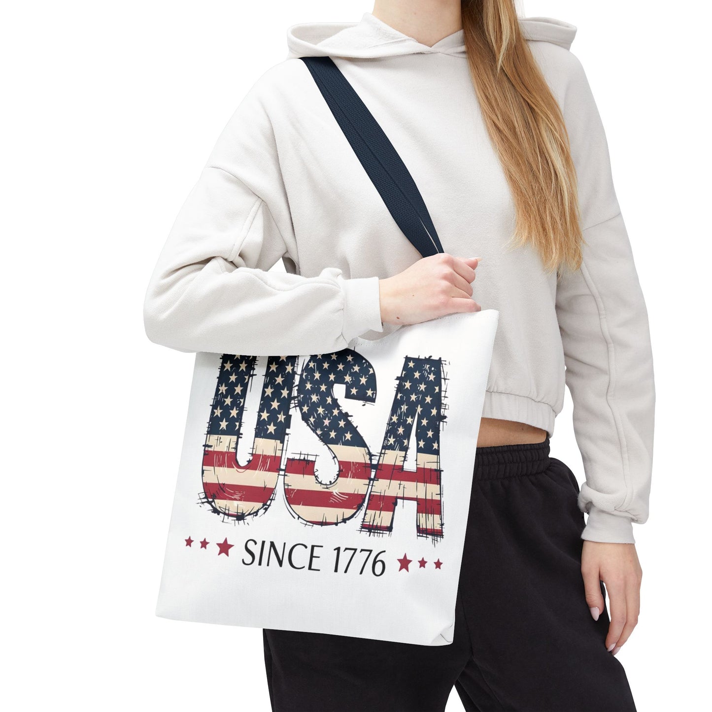 #250 USA Flag "USA Since 1776" Patriotic Tote Bag