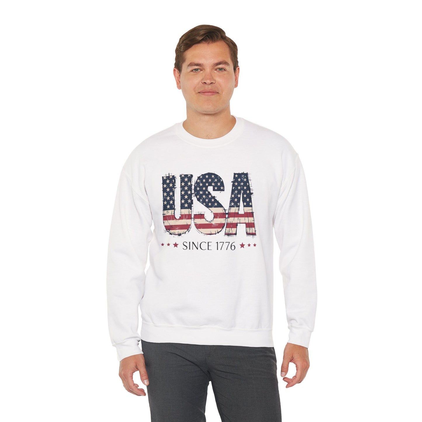 #250 USA Flag "USA Since 1776" Patriotic Crewneck Sweatshirt