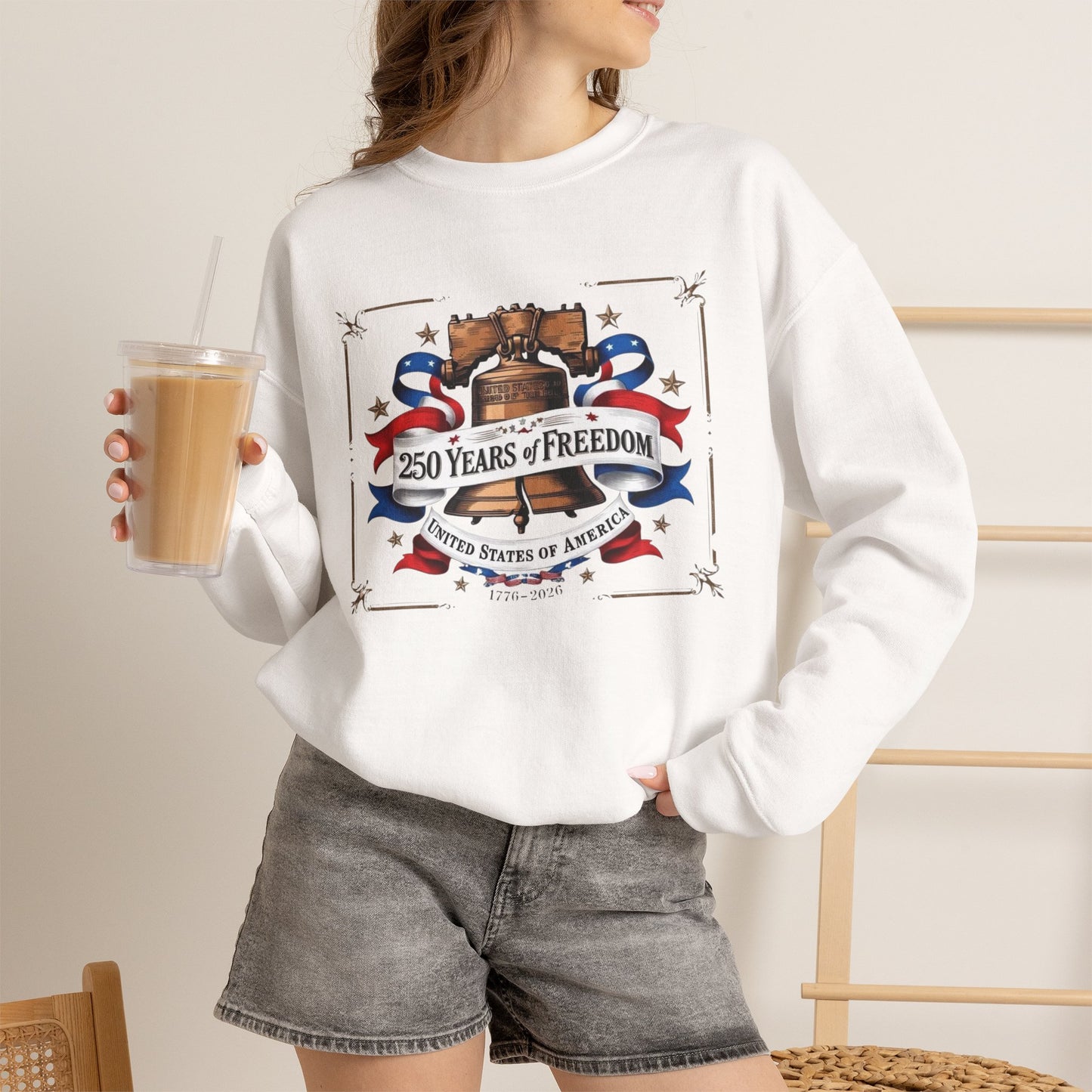 #250 250 Years of Freedom Liberty Bell Crewneck Sweatshirt