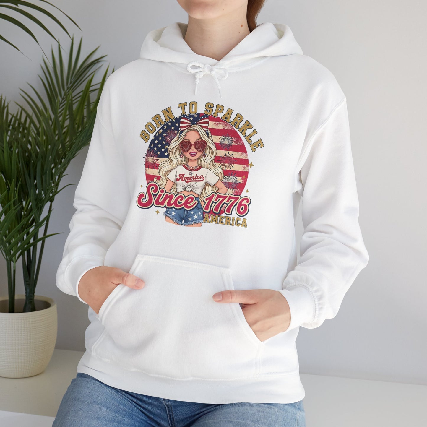 #250 "Born to Sparkle Since 1776" Patriotic Hoodie