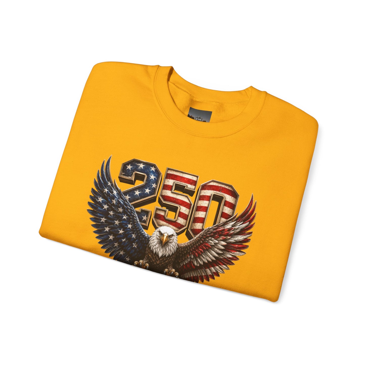 #250 250 Years of Freedom Eagle Patriotic American Flag Anniversary (1776–2026) Crewneck Sweatshirt