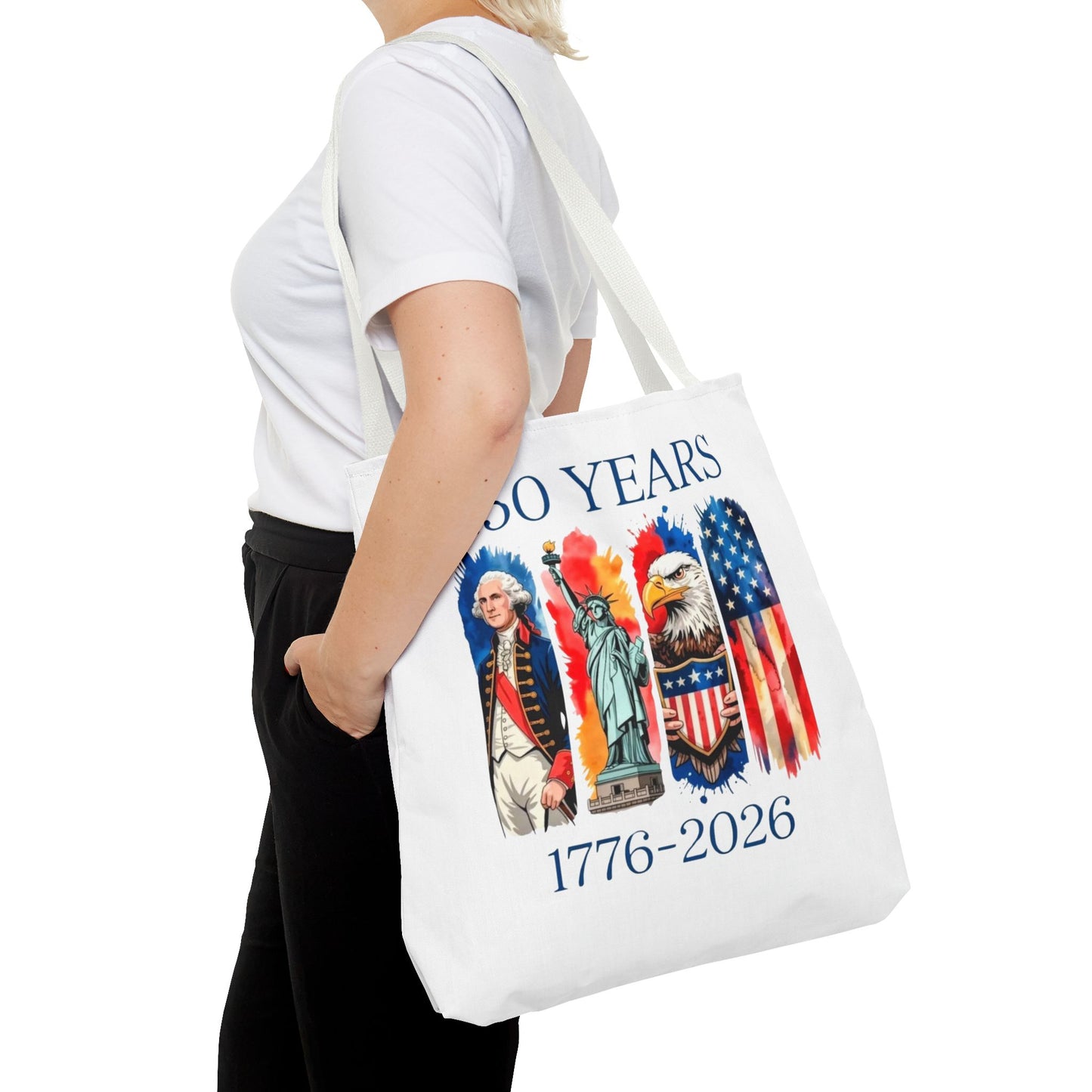 #250 250 Years American History Celebration 1776–2026 Patriotic Tote Bag