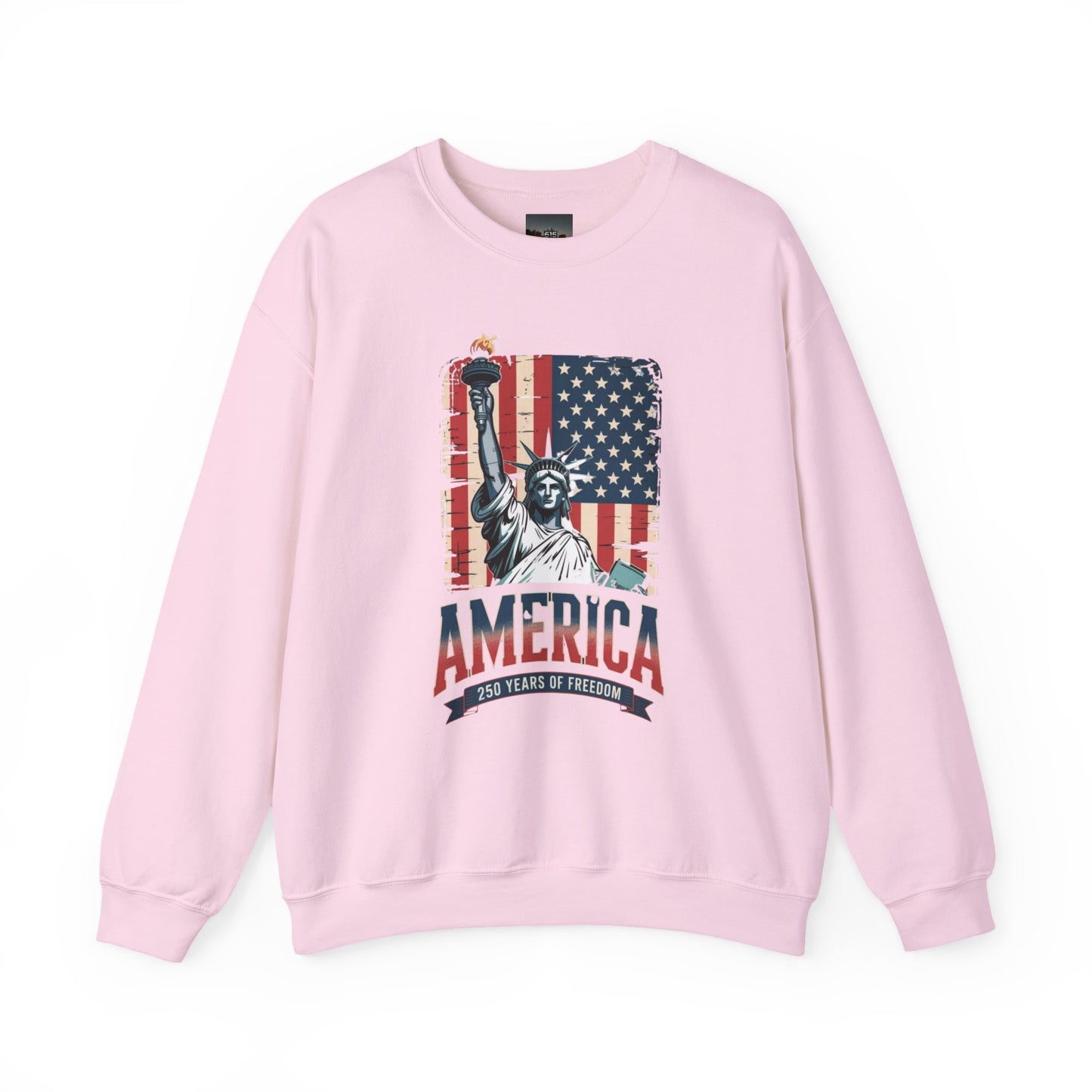 #250 Statue of Liberty American Flag 'America' Patriotic Independence Day Crewneck Sweatshirt