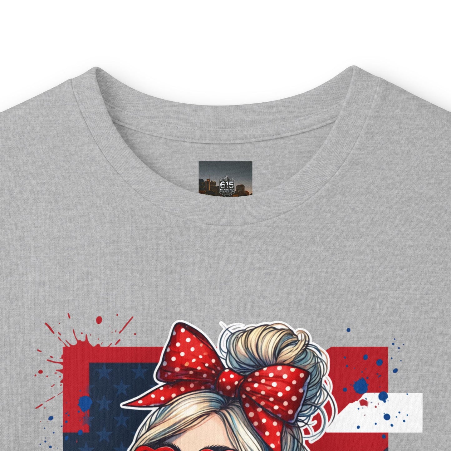 #250 All American Girl Patriotic Long Sleeve Tee