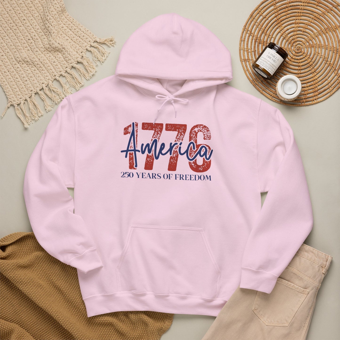 #250 1776 America: 250 Years of Freedom' Patriotic Independence Day Hoodie