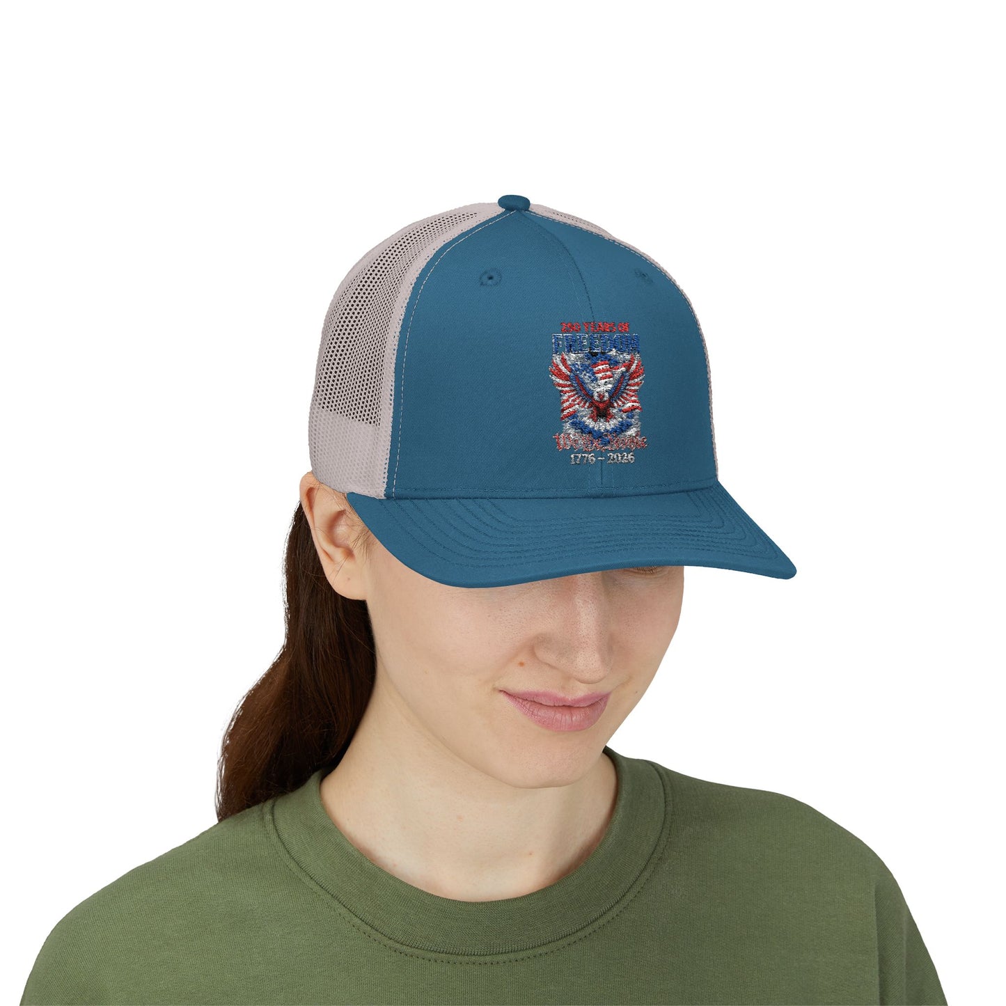 #250 250 Years of Freedom 1776–2026 Eagle Snapback Trucker Cap