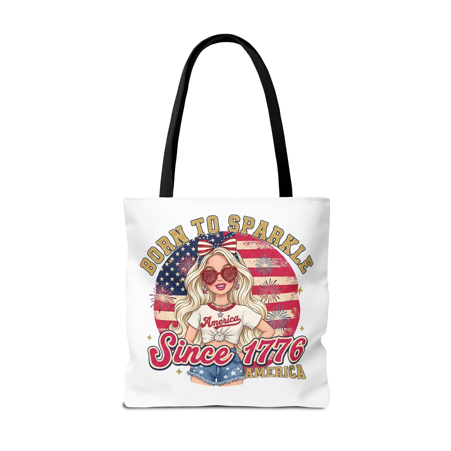 #250 "Born to Sparkle Since 1776" Patriotic Tote Bag