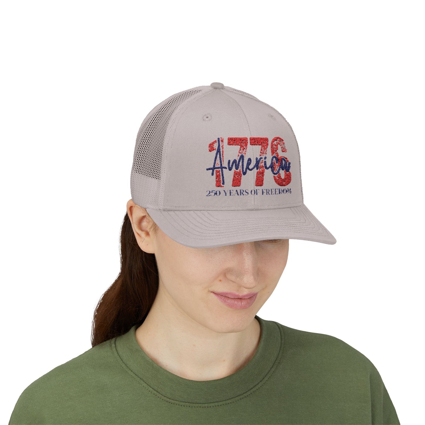 #250 1776 America: 250 Years of Freedom' Patriotic Independence Day Snapback Trucker Cap