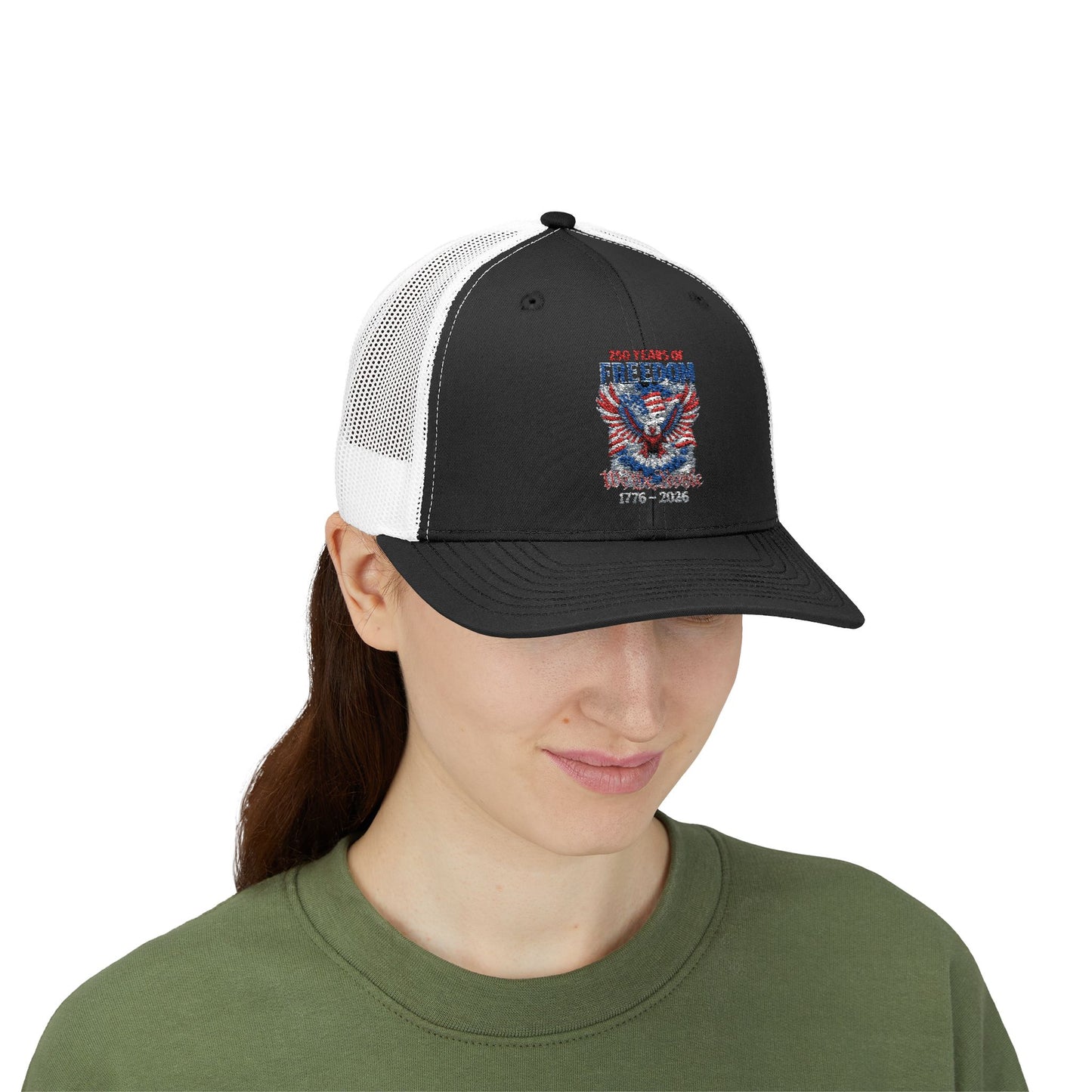 #250 250 Years of Freedom 1776–2026 Eagle Snapback Trucker Cap