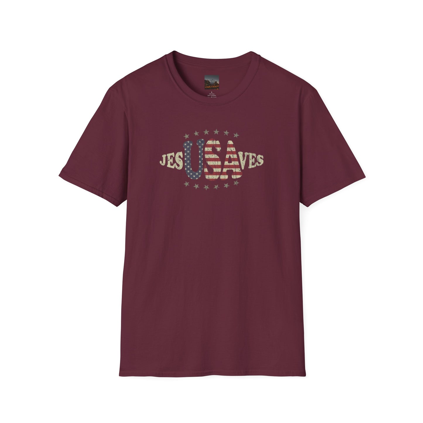 JesUSAves Patriotic T-Shirt — American Flag Christian Faith Tee
