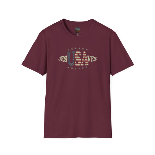 JesUSAves Patriotic T-Shirt — American Flag Christian Faith Tee