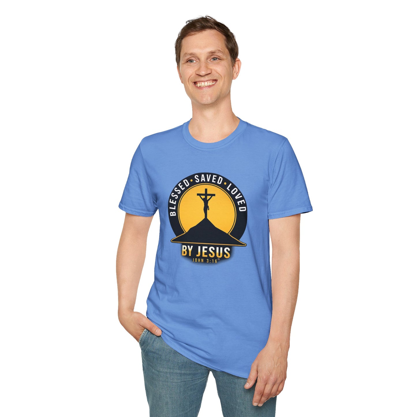 Blessed • Saved • Loved by Jesus T-Shirt — Christian Faith Tee