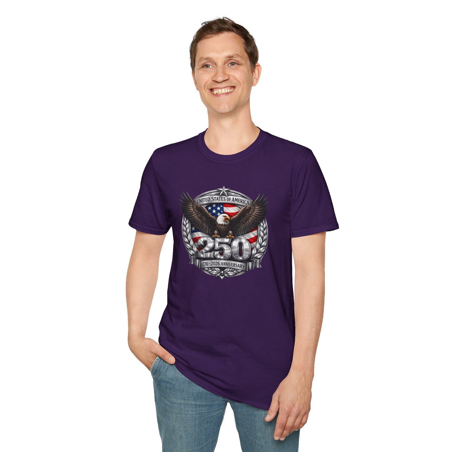 #250 Patriotic Bald Eagle 250 United States Emblem T-Shirt