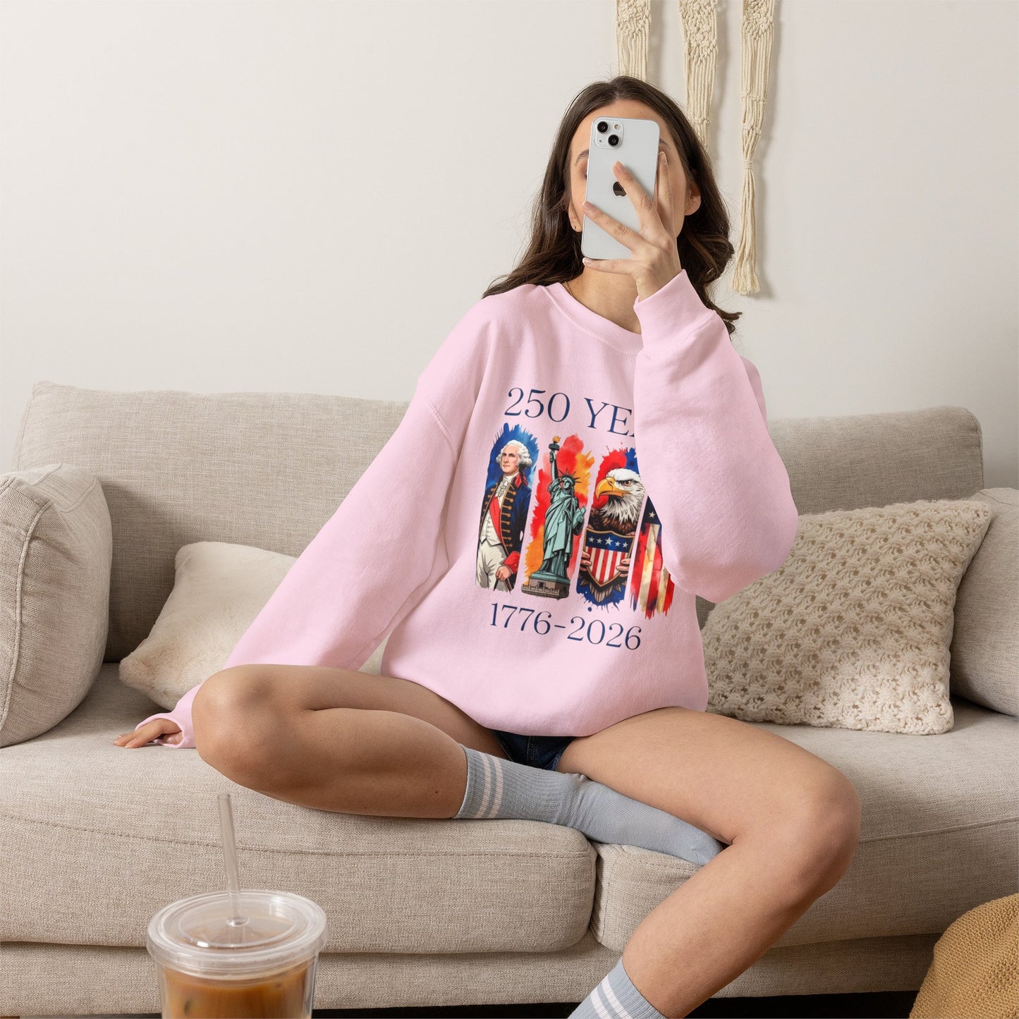 #250 250 Years American History Celebration 1776–2026 Patriotic Crewneck Sweatshirt