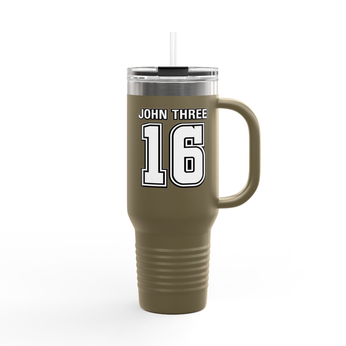 John Three 16 40oz Insulated Travel Mug — Stainless Steel Tumbler, Leak‑Resistant Cold & Hot Cup for Travel