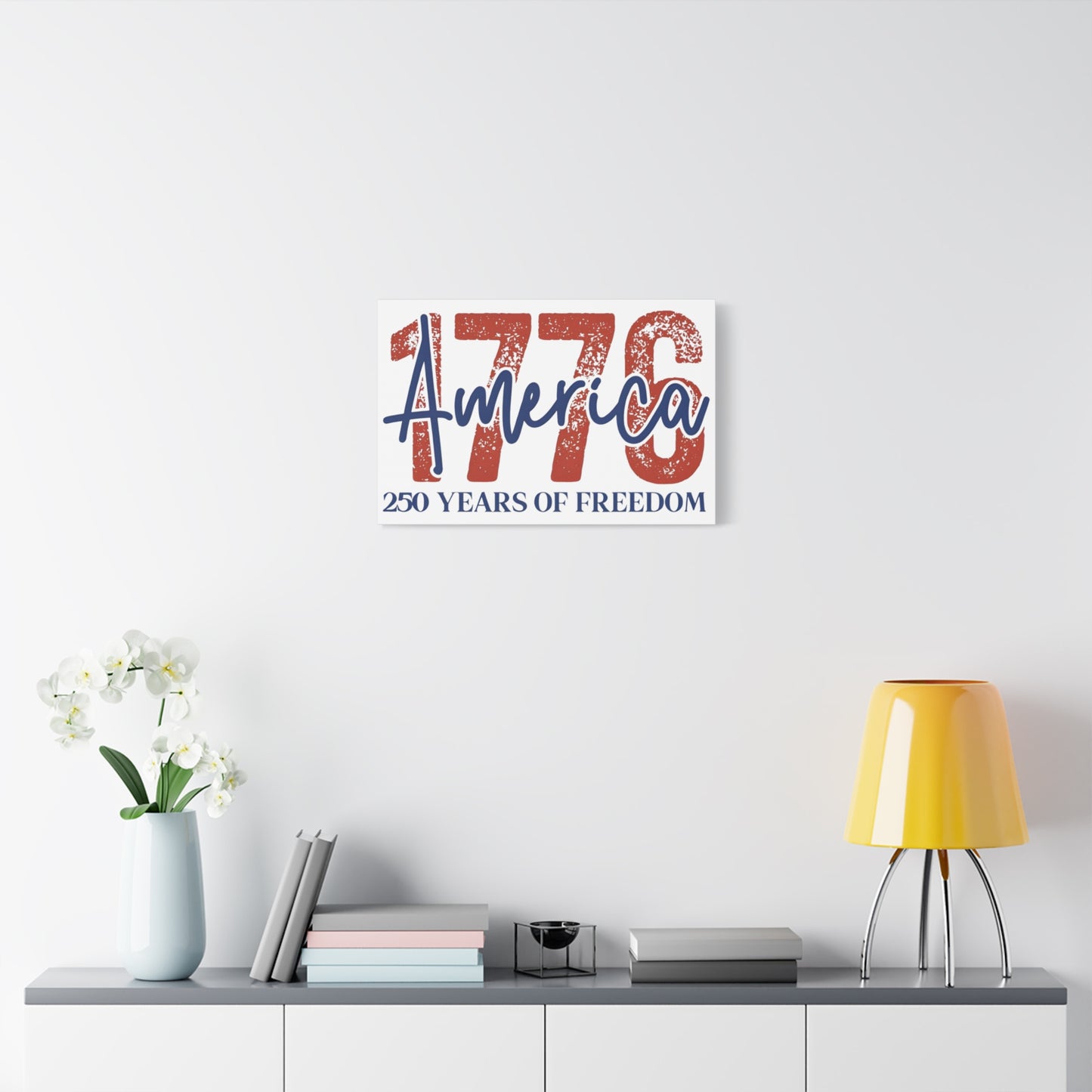 #250 1776 America: 250 Years of Freedom' Patriotic Independence Day Matte Canvas Wall Art
