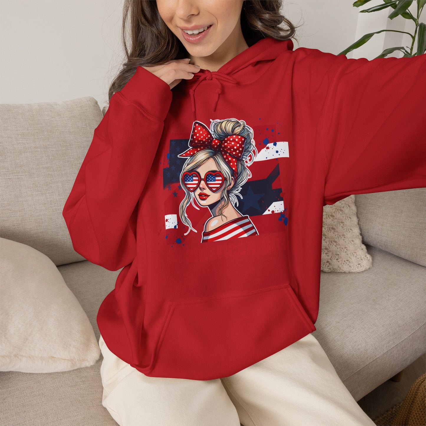 #250 All American Girl Patriotic Hoodie
