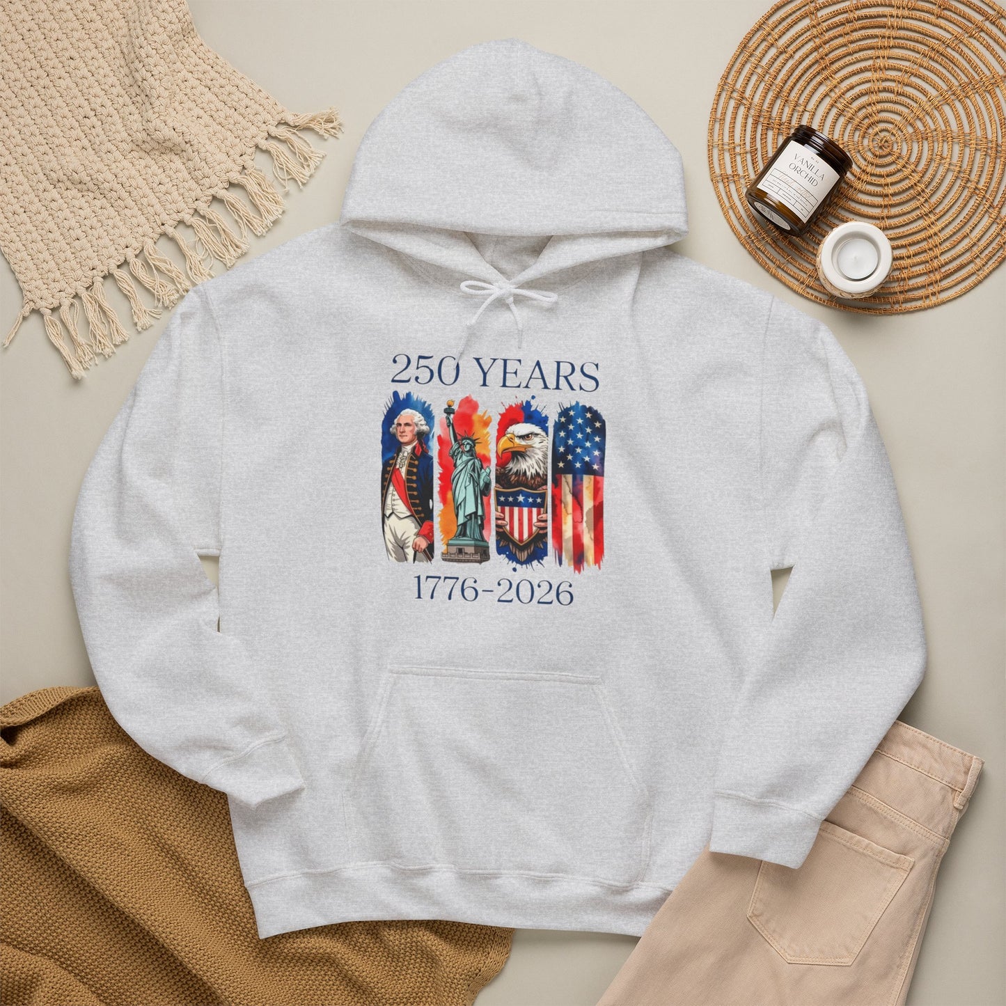 #250 250 Years American History Celebration 1776–2026 Patriotic Hoodie