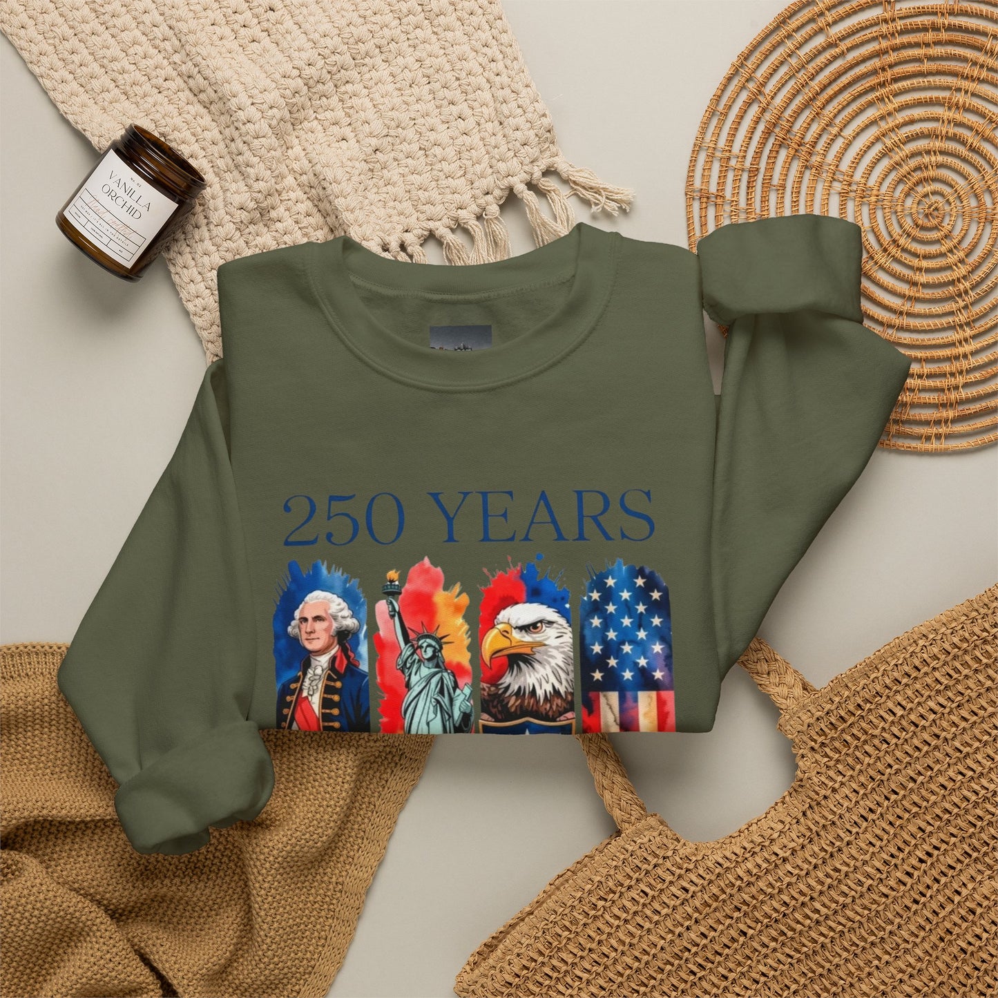 #250 250 Years American History Celebration 1776–2026 Patriotic Crewneck Sweatshirt