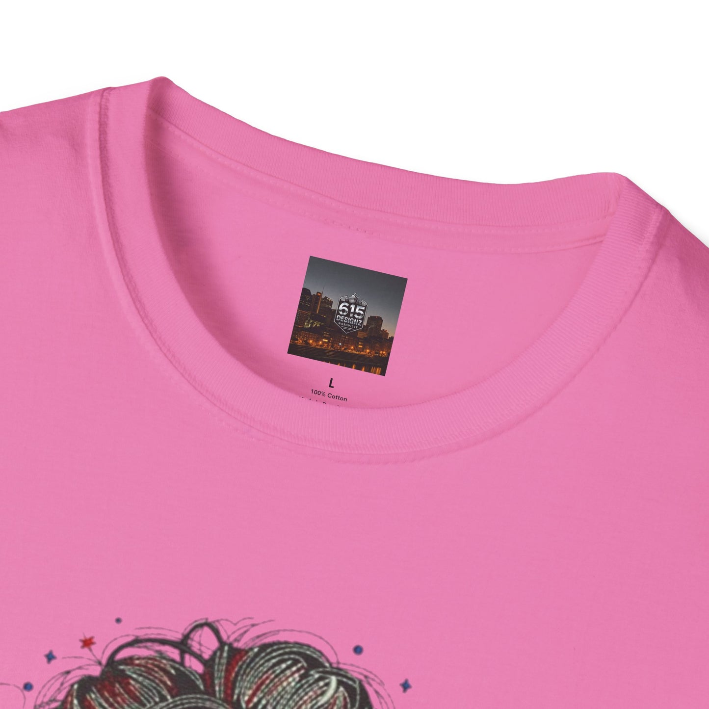 #250 "All American Girl" Patriotic Messy Bun T-Shirt