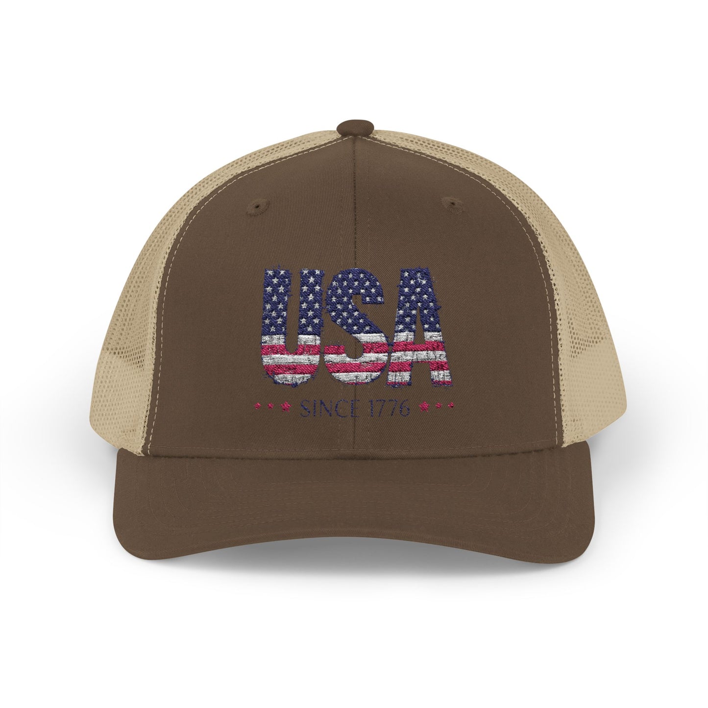 #250 USA Flag "USA Since 1776" Patriotic Snapback Trucker Cap