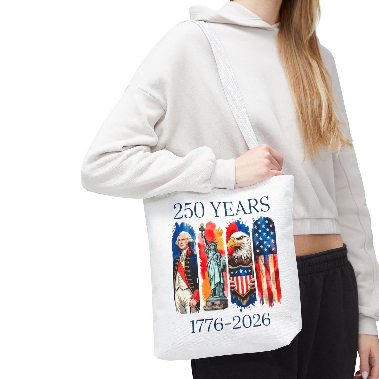 #250 250 Years American History Celebration 1776–2026 Patriotic Tote Bag