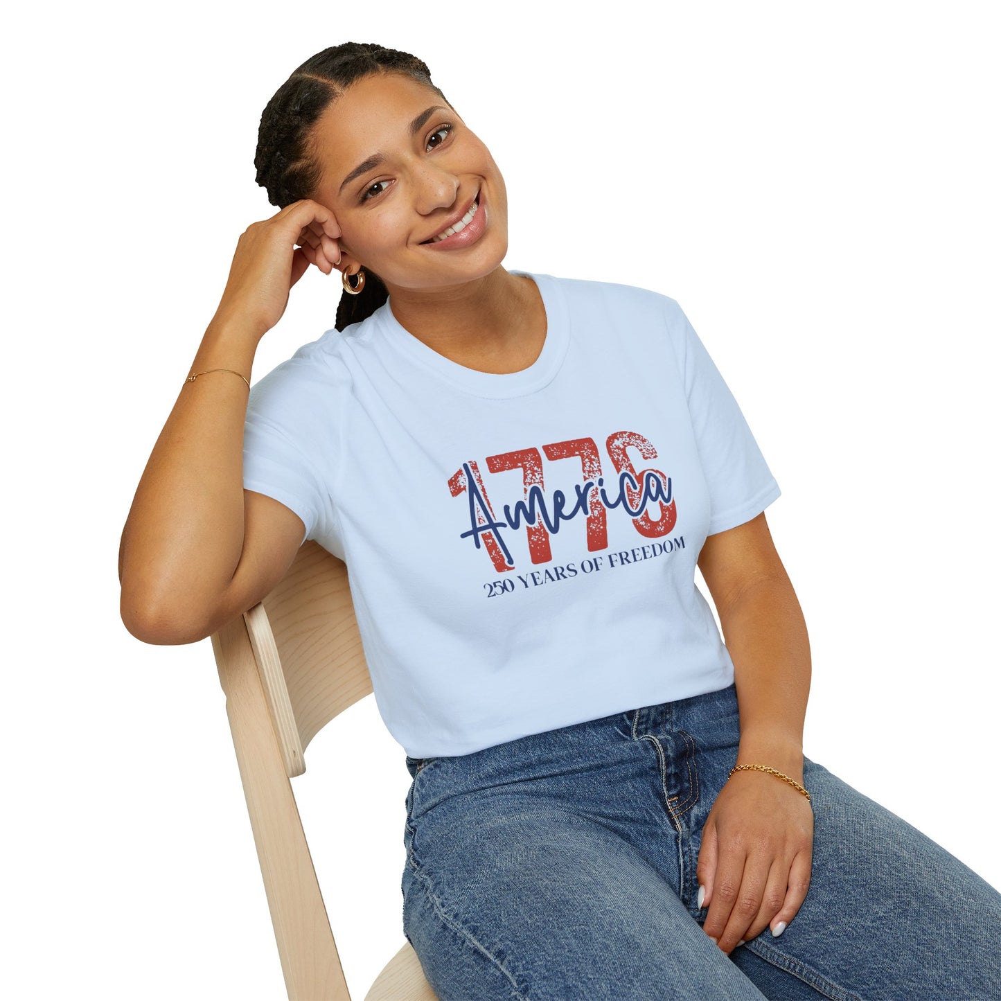 #250 1776 America: 250 Years of Freedom' Patriotic Independence Day Soft-Style Tee