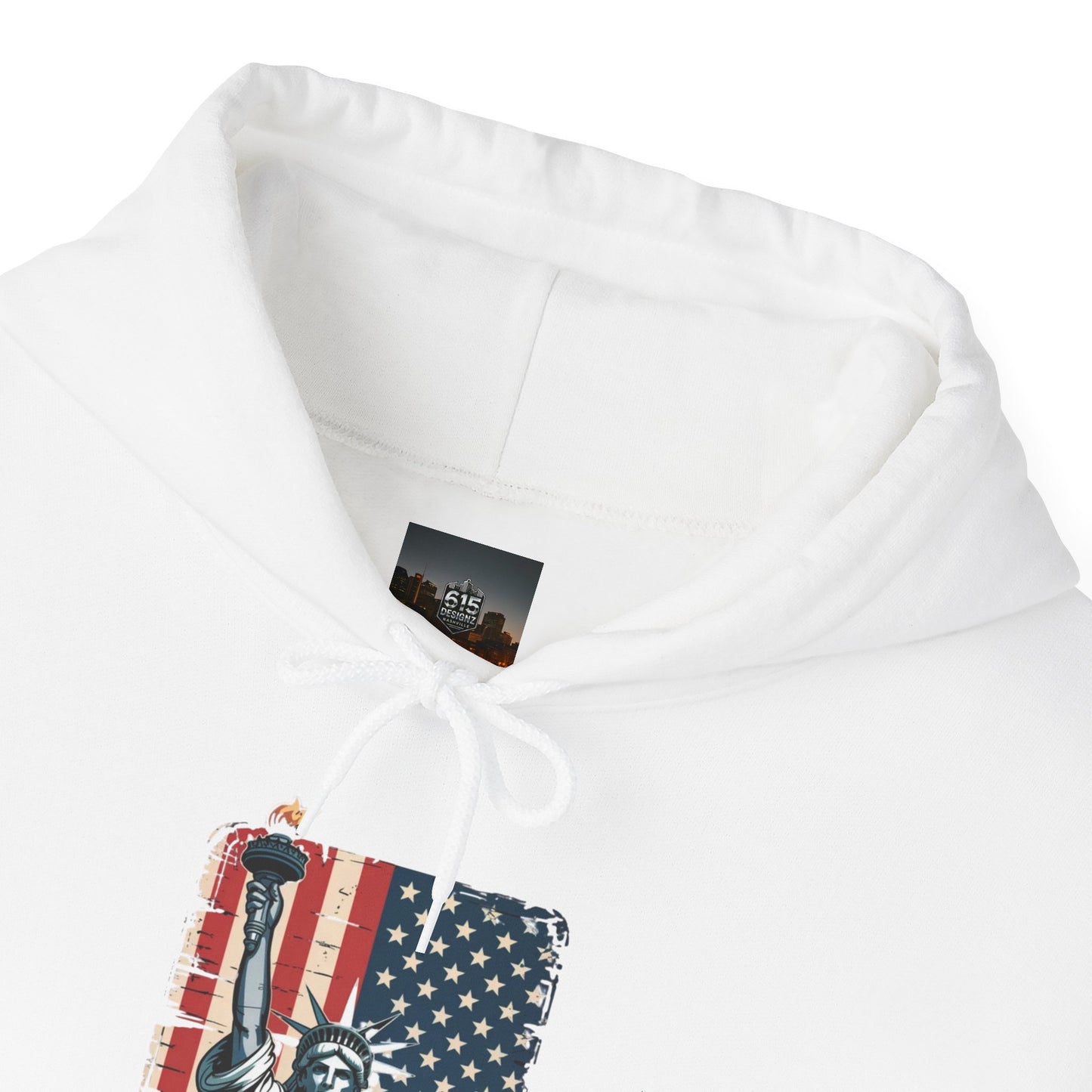 #250 Statue of Liberty American Flag 'America' Patriotic Independence Day Hoodie