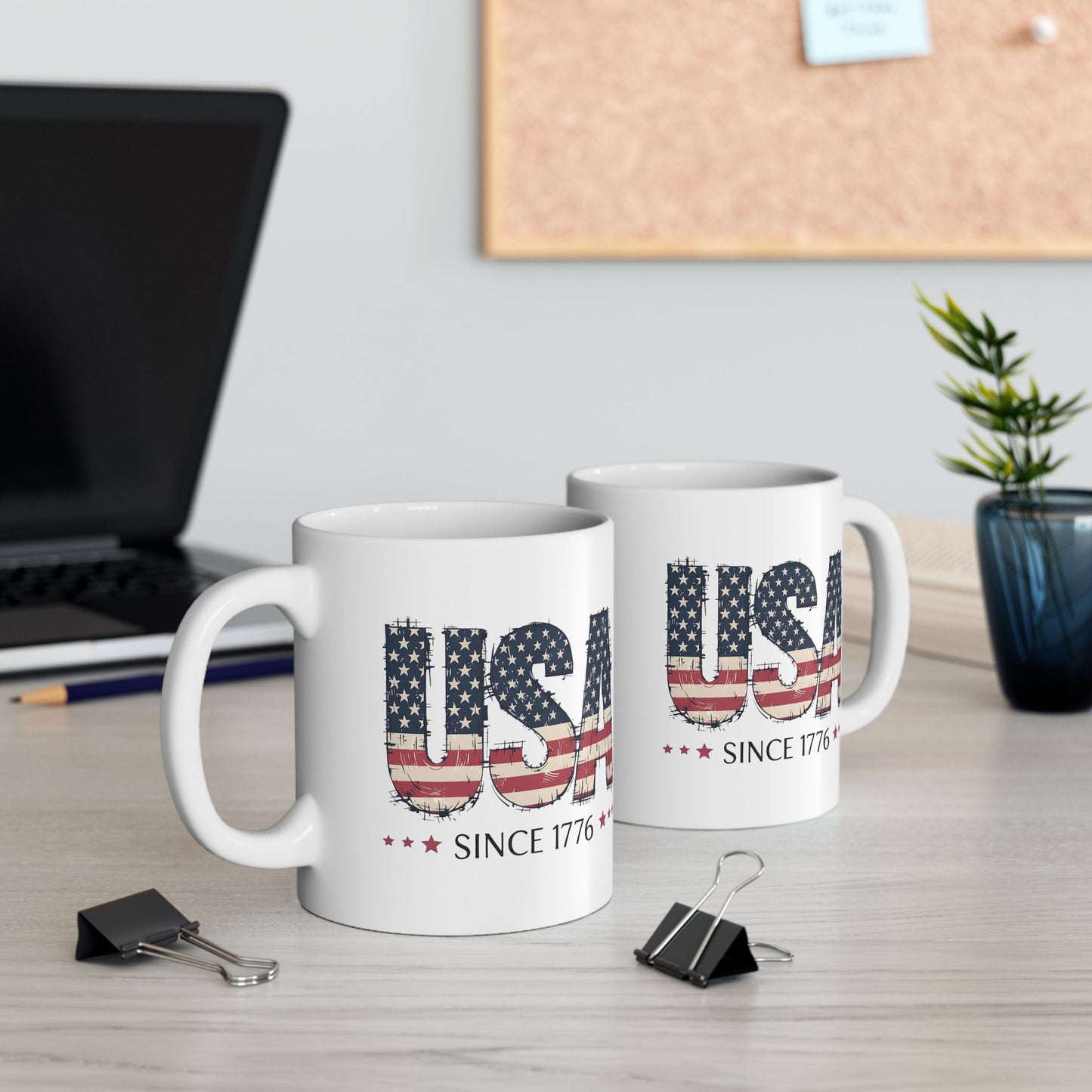 #250 USA Flag "USA Since 1776" Patriotic 'Ceramic Mug Coffee Cup (11oz, 15oz)