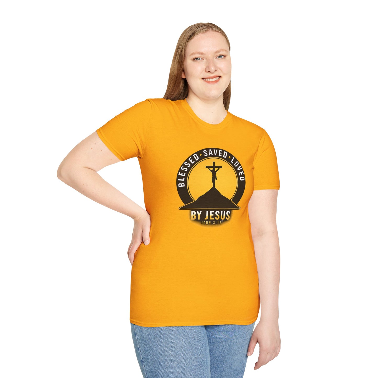 Blessed • Saved • Loved by Jesus T-Shirt — Christian Faith Tee