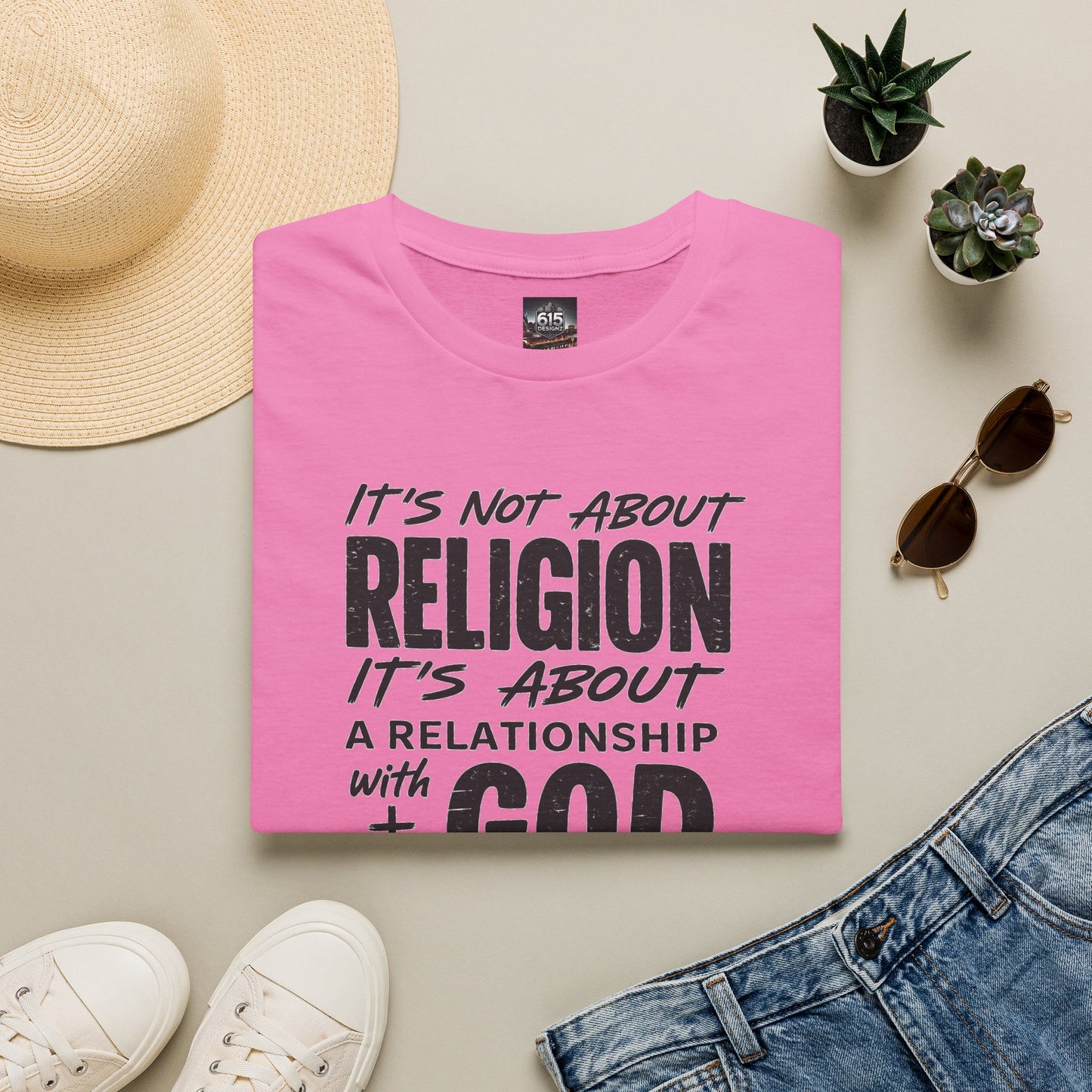 It's Not About Religion, It's About a Relationship with God - Christian Message T-Shirt