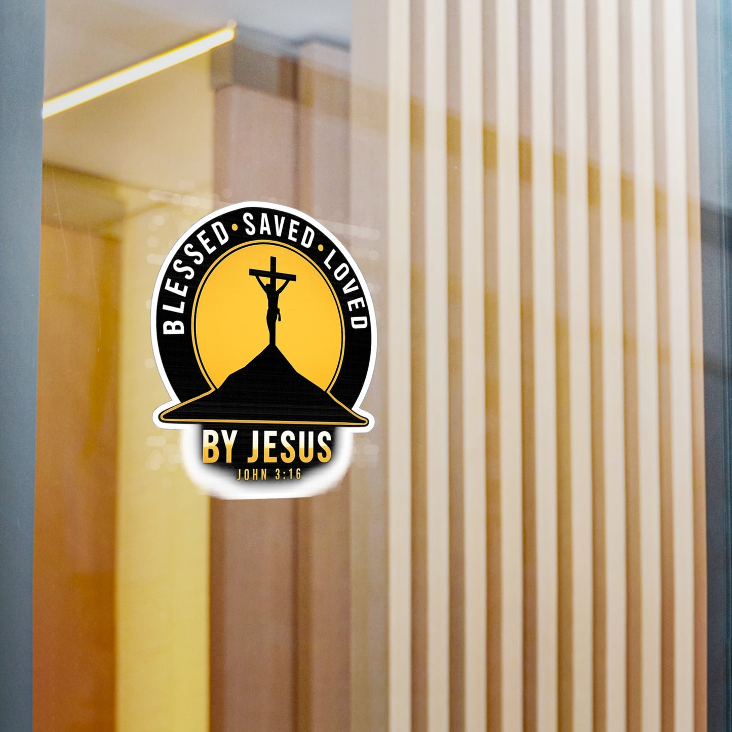 Blessed • Saved • Loved by Jesus Kiss-Cut Vinyl Sticker