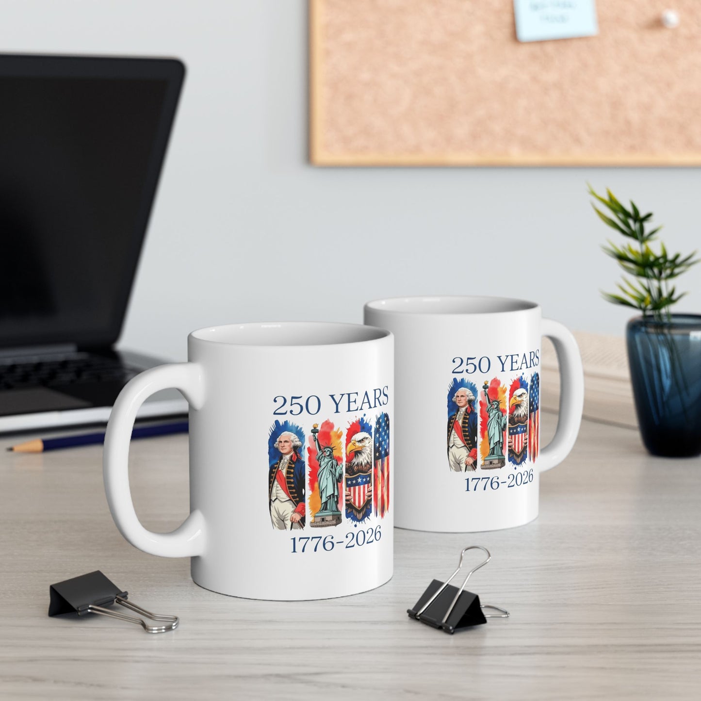 #250 250 Years American History Celebration 1776–2026 Patriotic 'Ceramic Mug Coffee Cup (11oz, 15oz)
