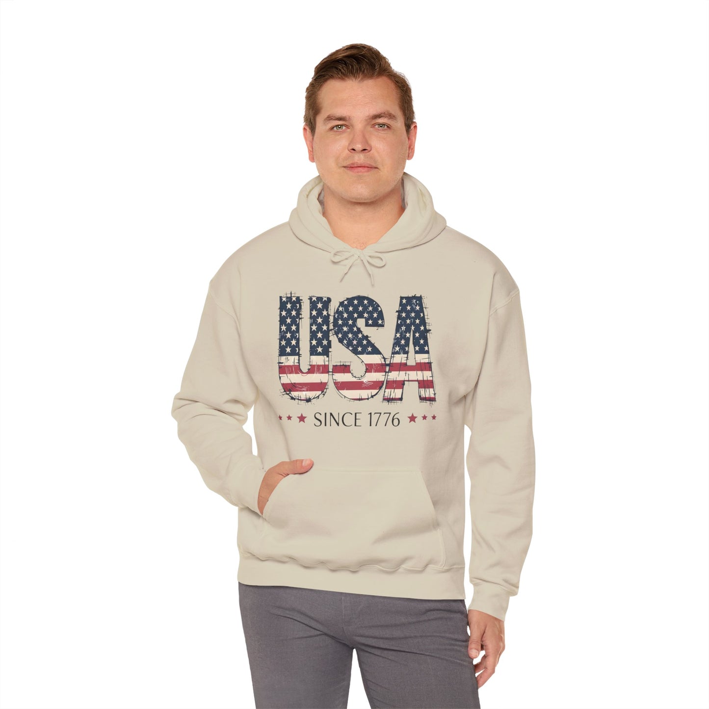 #250 USA Flag "USA Since 1776" Patriotic Hoodie