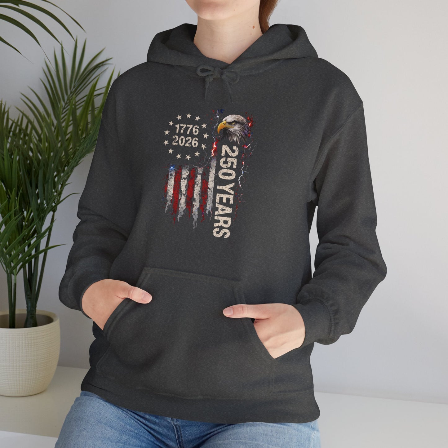 #250 1776-2026 250 Years USA Bicentennial Eagle Hoodie