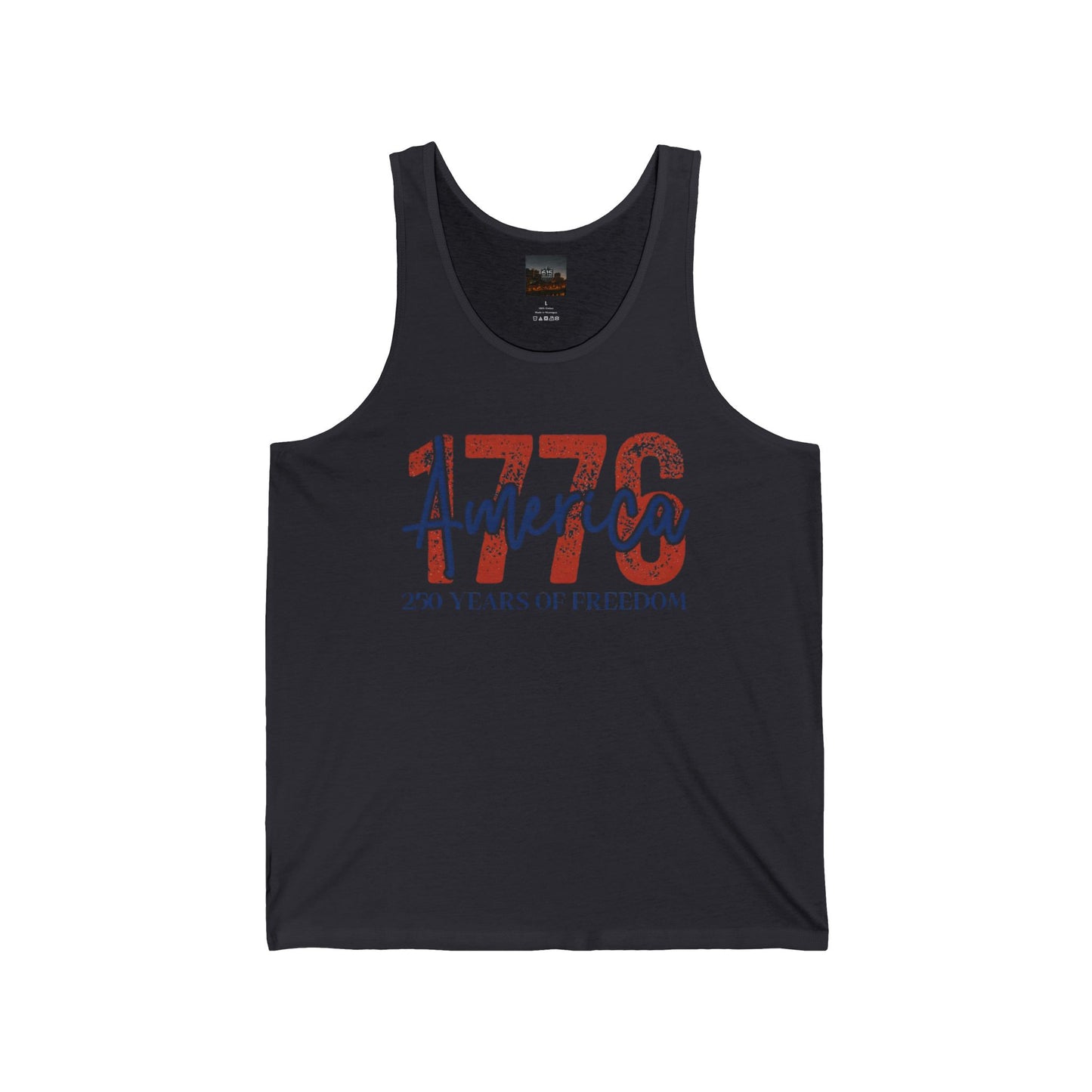 #250 1776 America: 250 Years of Freedom' Patriotic Independence Day Jersey Tank Top