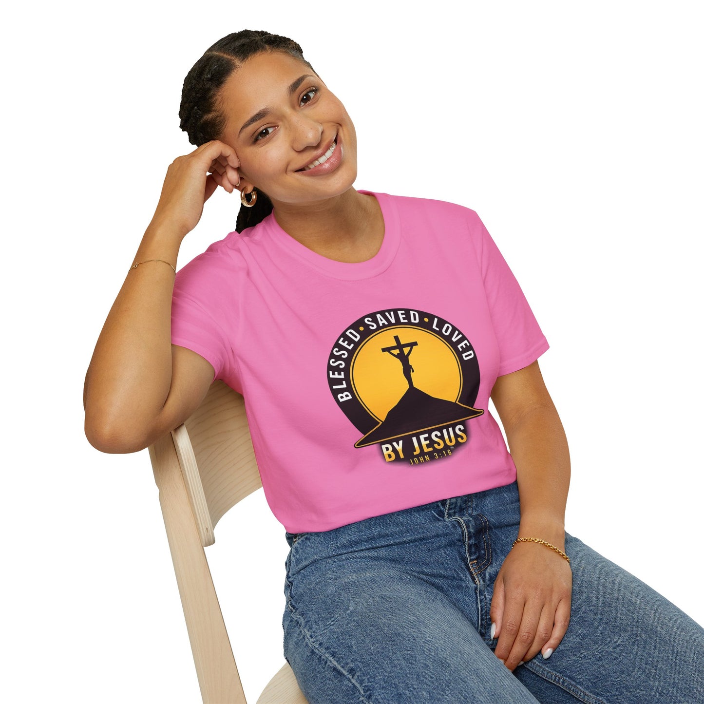 Blessed • Saved • Loved by Jesus T-Shirt — Christian Faith Tee