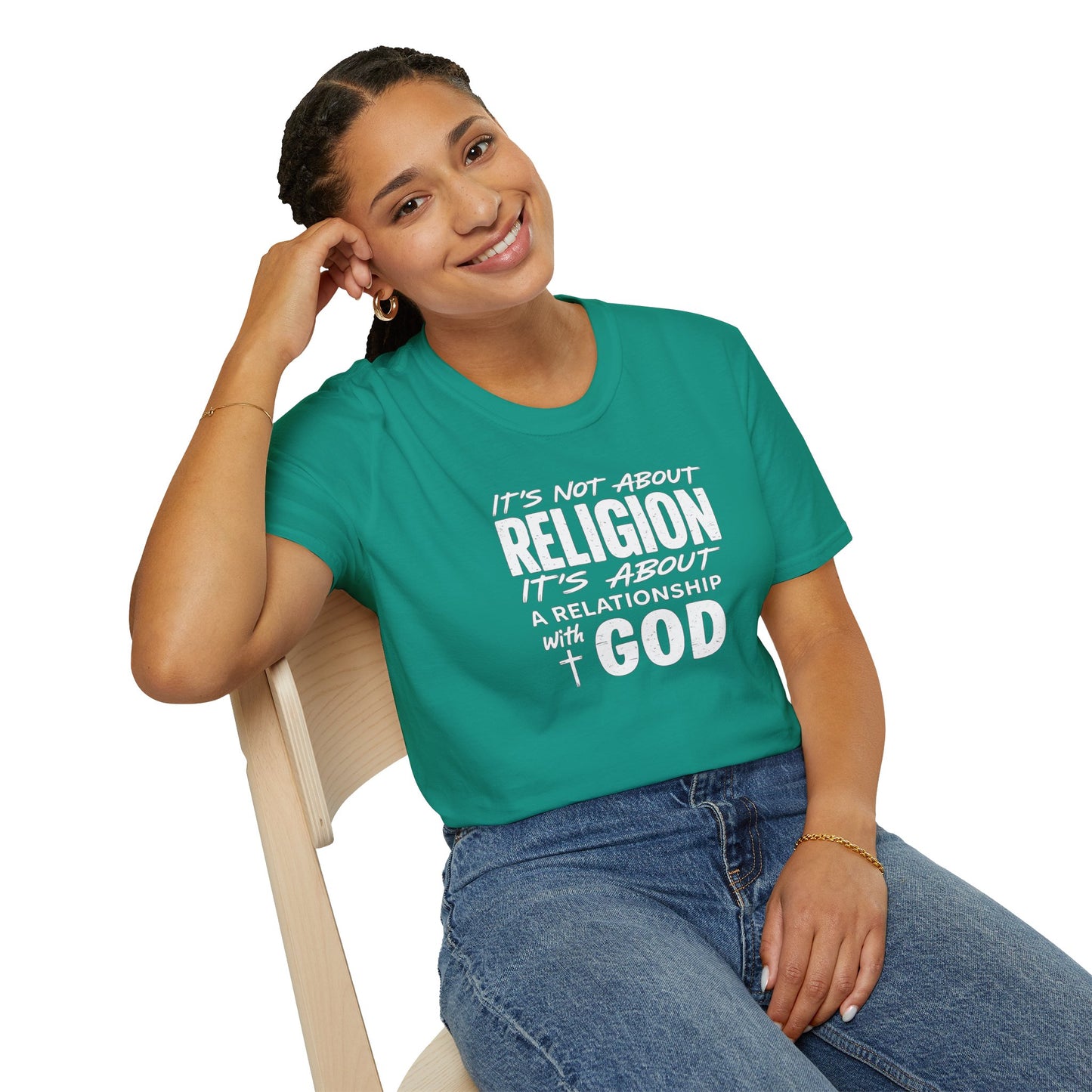 It's Not About Religion, It's About a Relationship with God - Christian Message T-Shirt