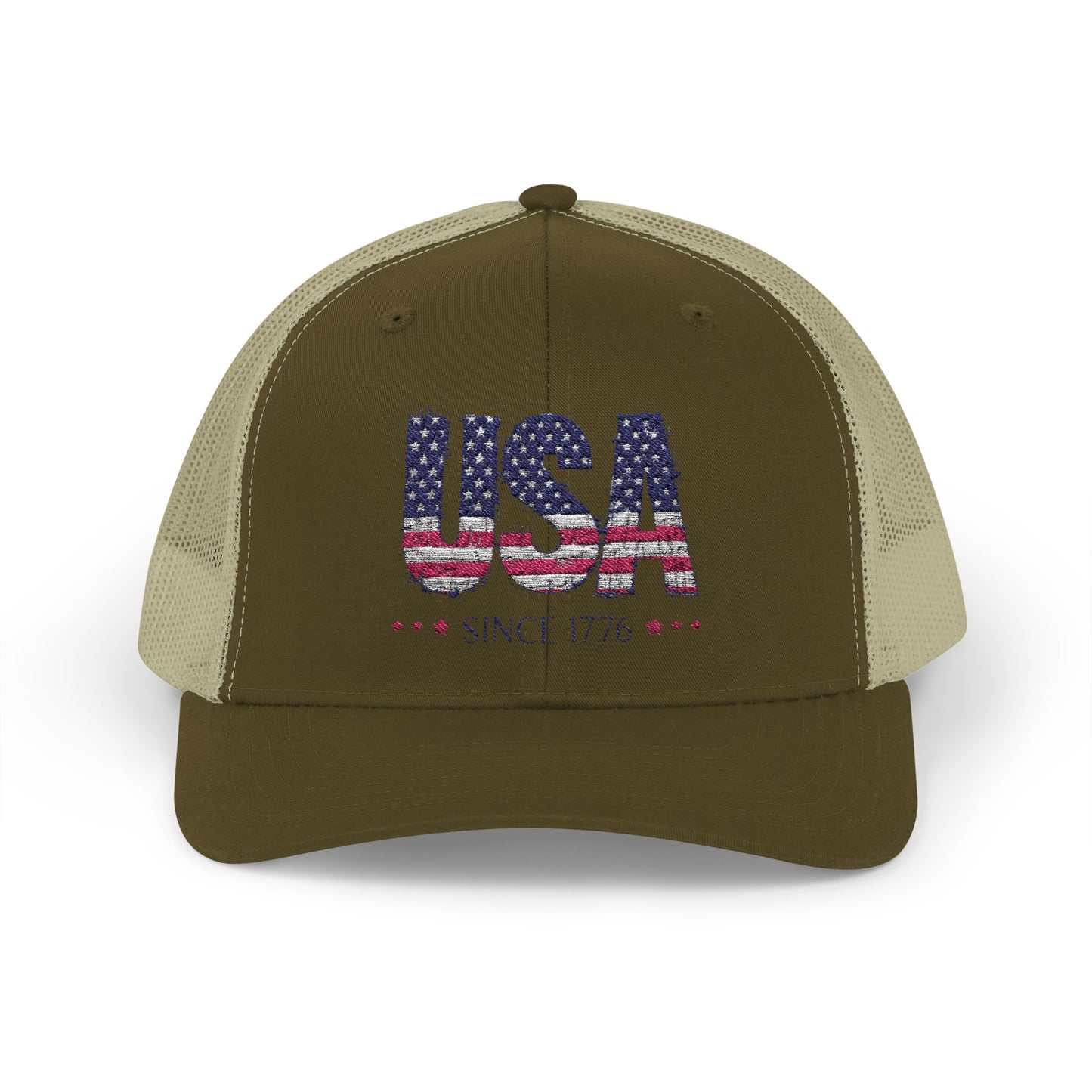 #250 USA Flag "USA Since 1776" Patriotic Snapback Trucker Cap