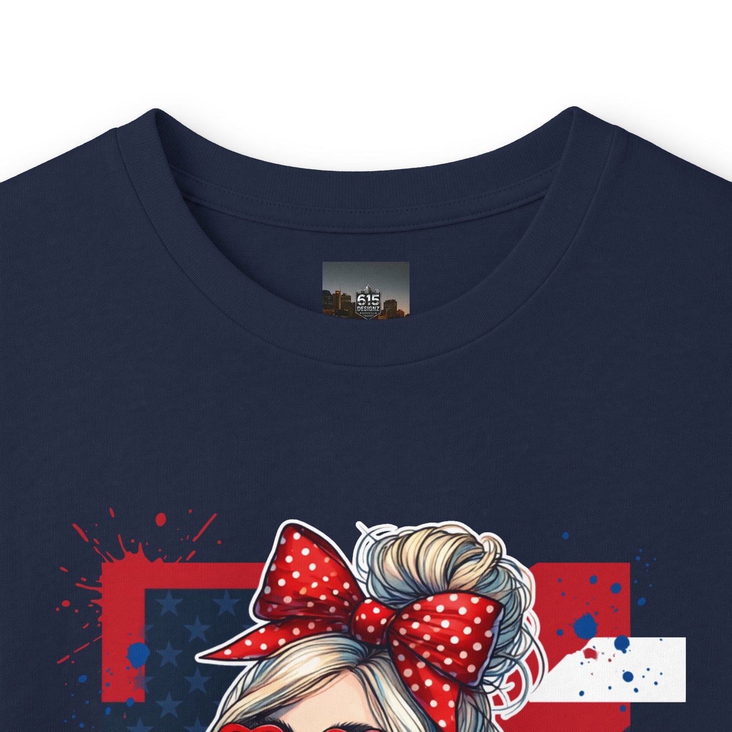 #250 All American Girl Patriotic Long Sleeve Tee