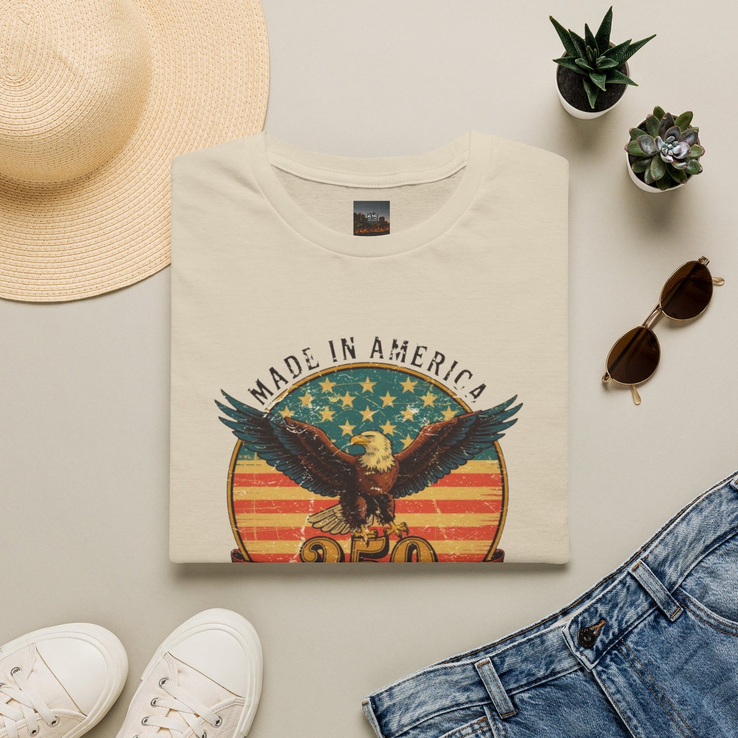 #250 Made in America Eagle 250th Anniversary Patriotic T-Shirt