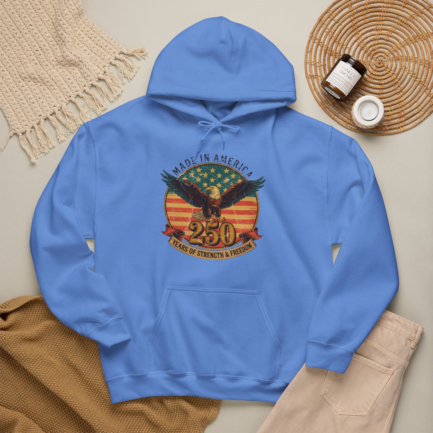 #250 Made in America Eagle 250th Anniversary Patriotic Hoodie