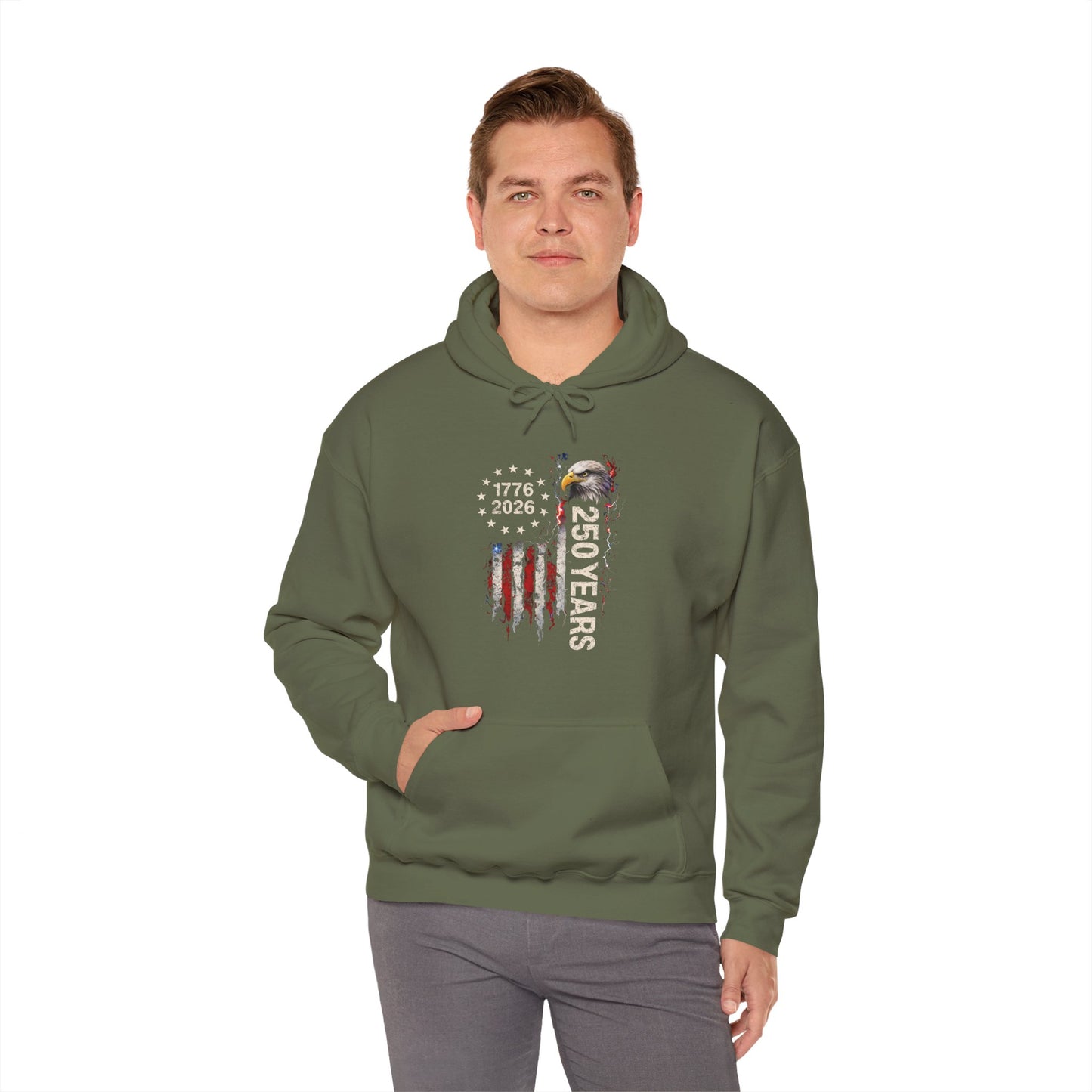 #250 1776-2026 250 Years USA Bicentennial Eagle Hoodie