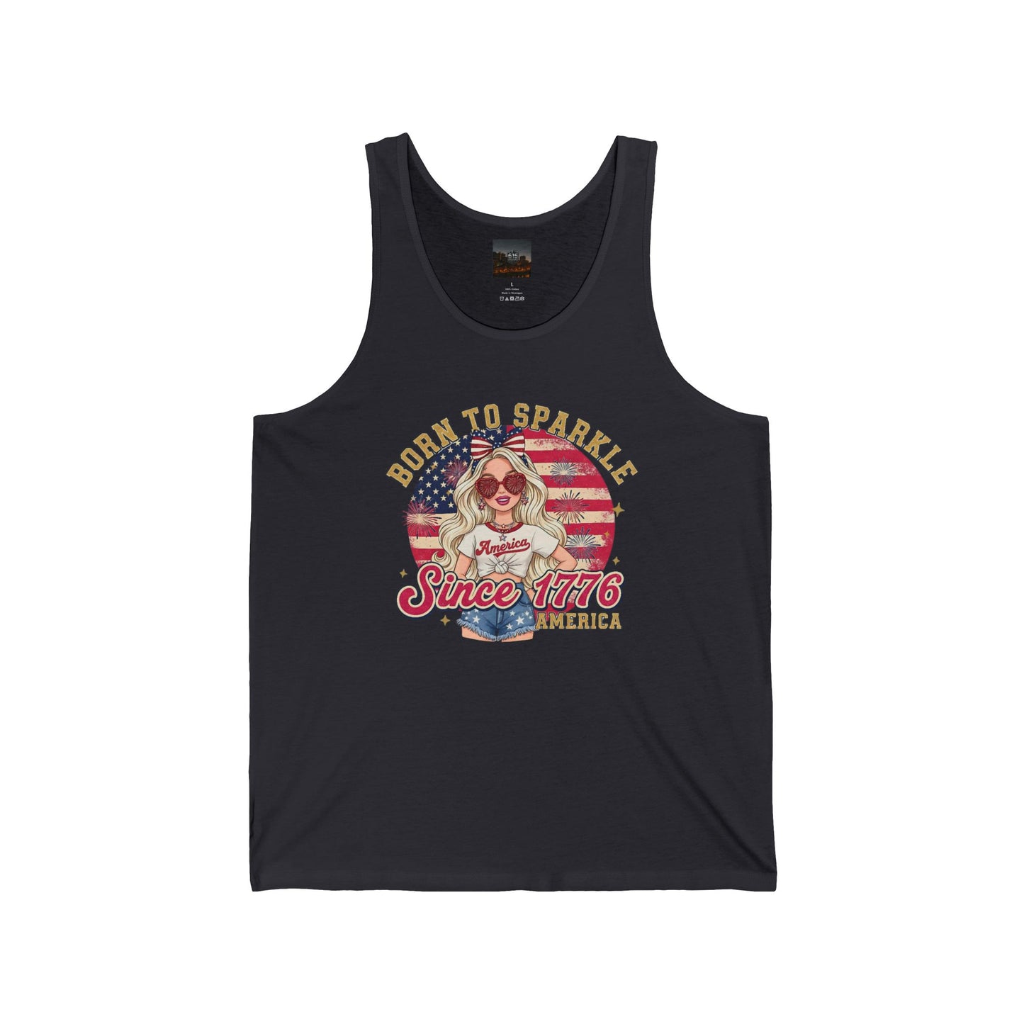 #250 "Born to Sparkle Since 1776" Patriotic Tank Top