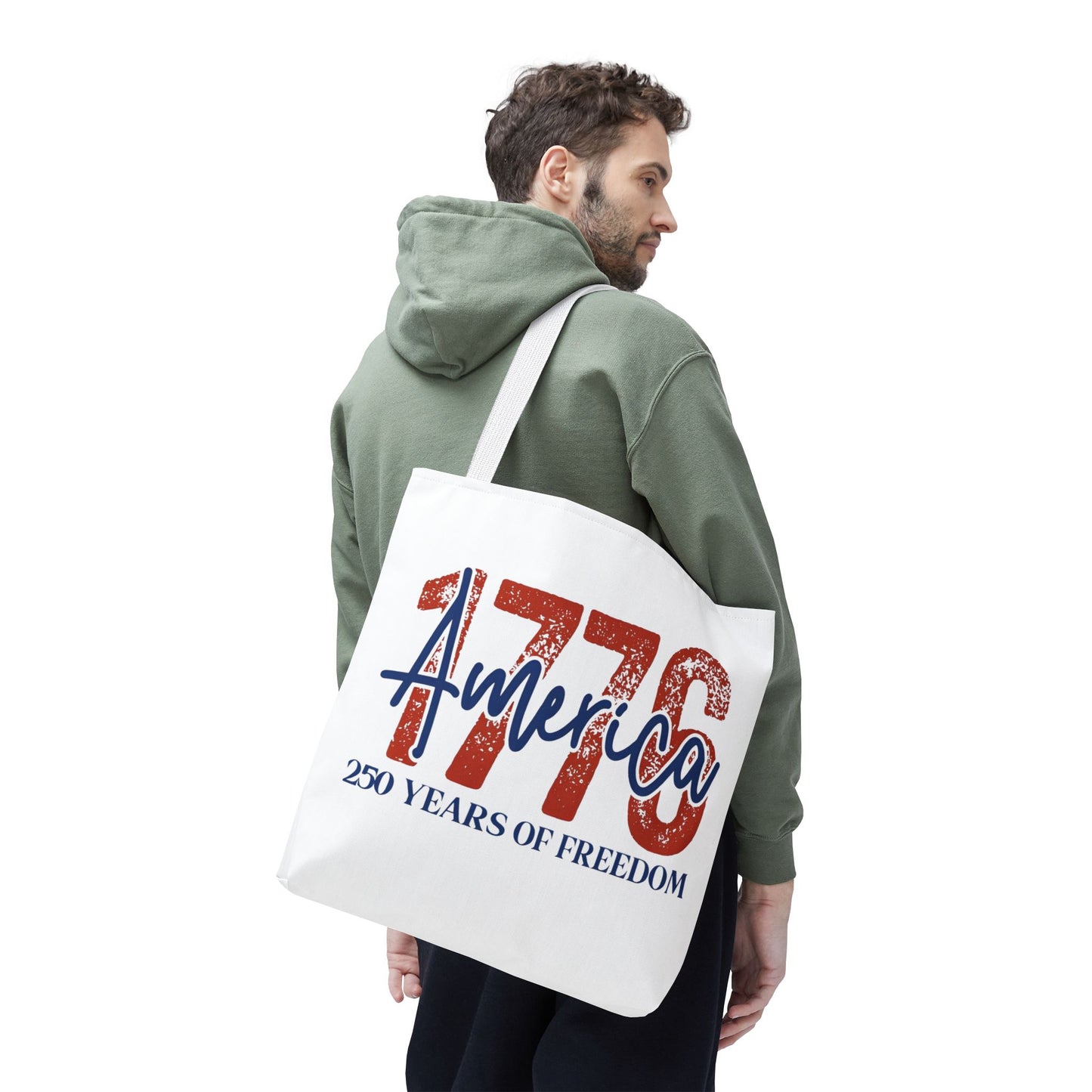 #250 1776 America: 250 Years of Freedom' Patriotic Independence Day Tote Bag