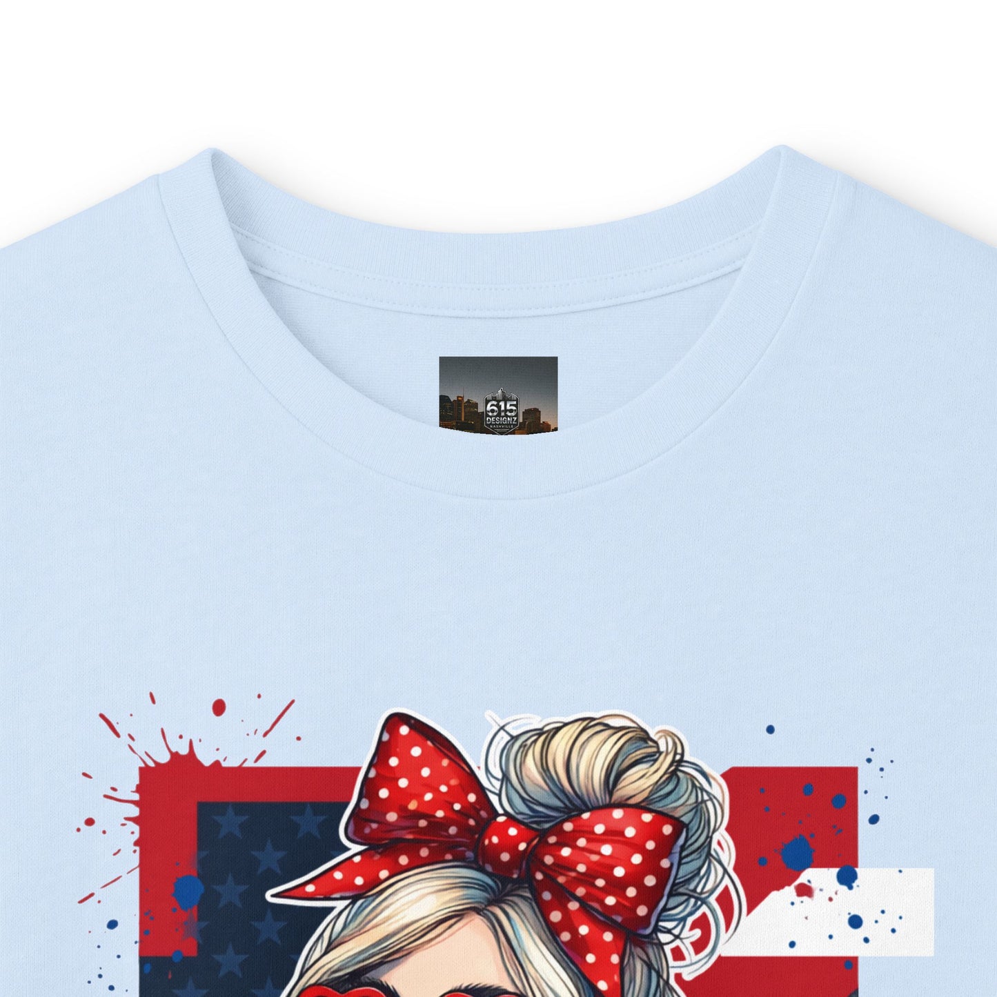 #250 All American Girl Patriotic Long Sleeve Tee