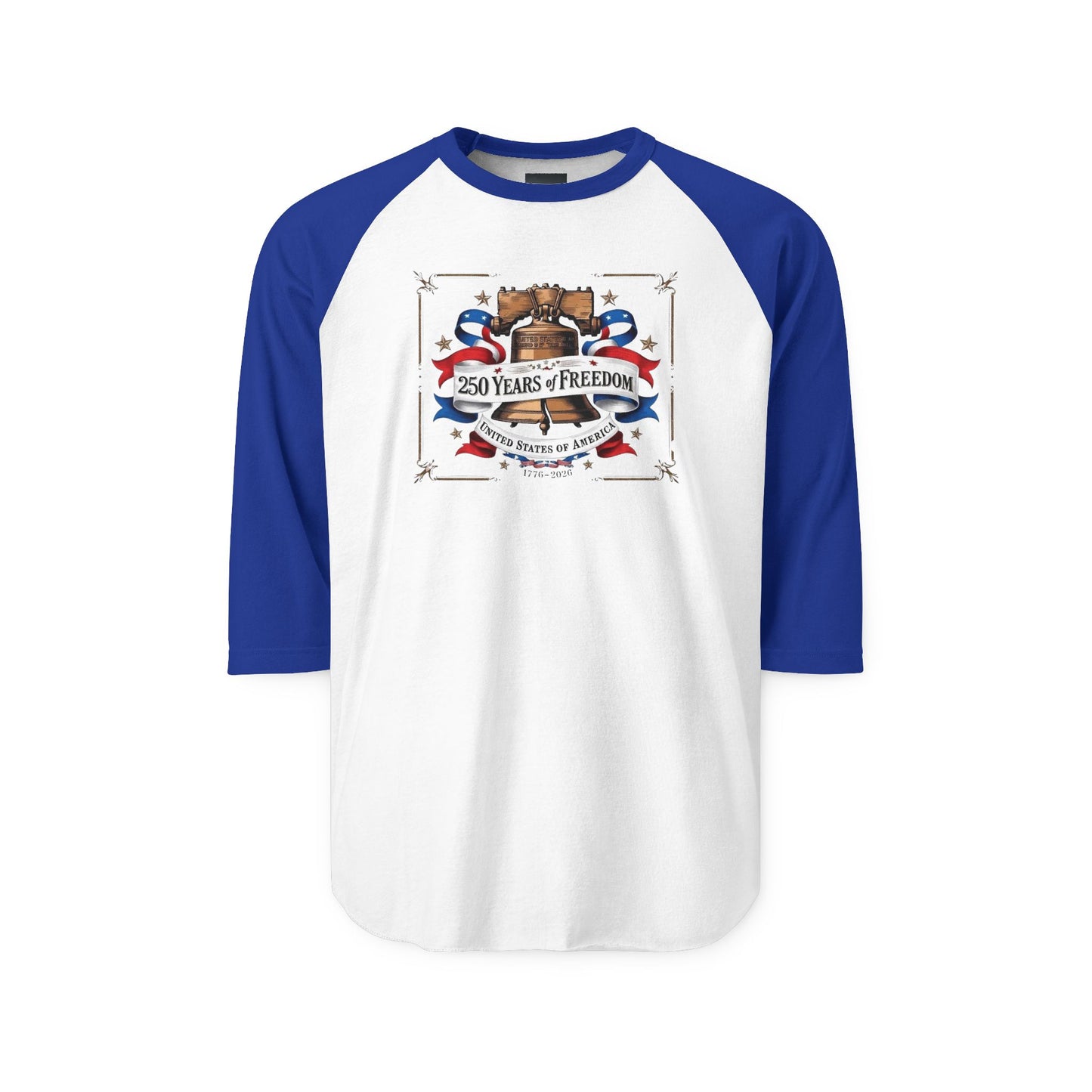 #250 250 Years of Freedom Liberty Bell Raglan Shirt Baseball Tee