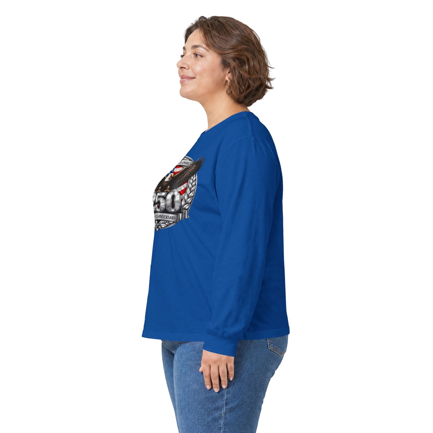 #250 Patriotic Bald Eagle 250 United States Emblem Long Sleeve Tee