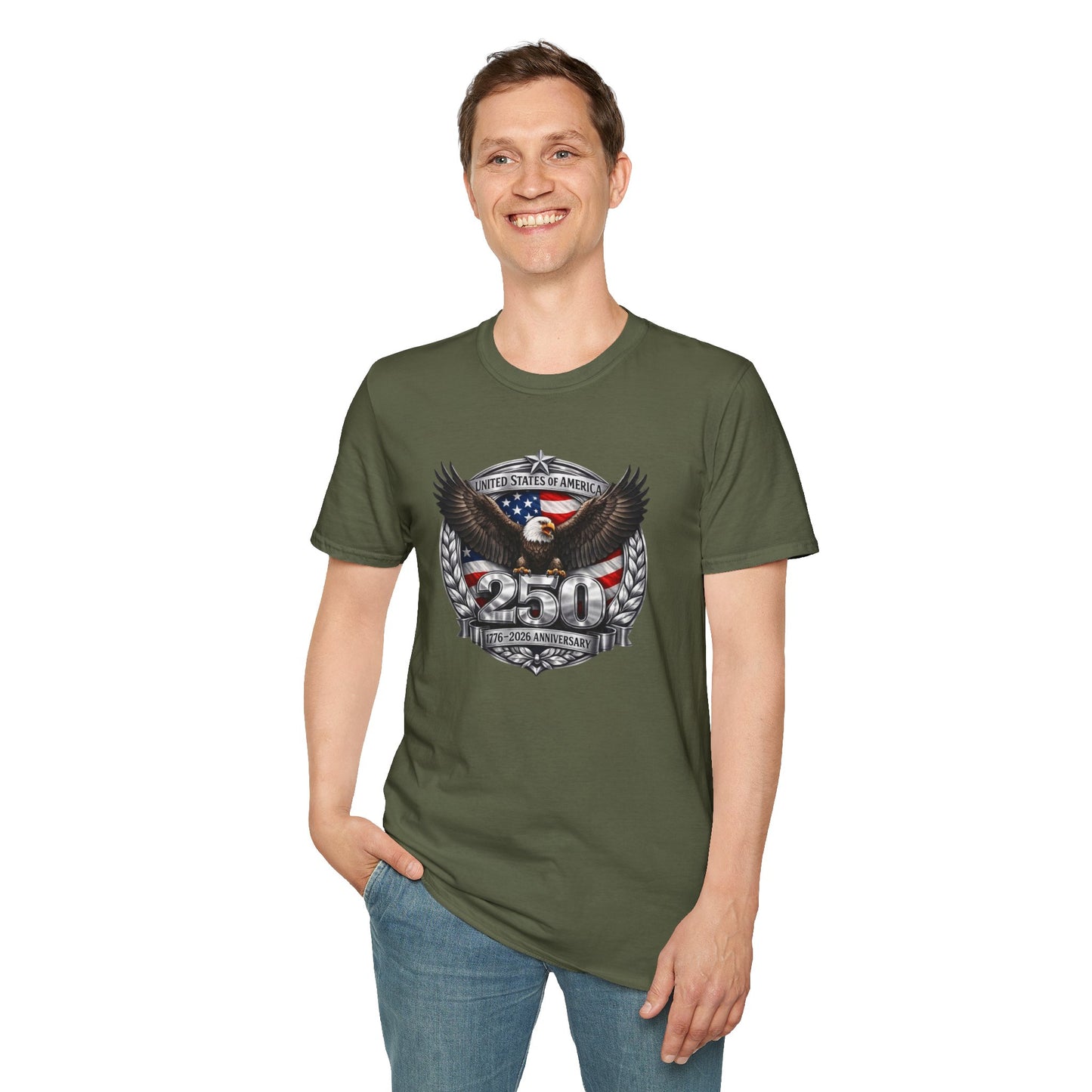 #250 Patriotic Bald Eagle 250 United States Emblem T-Shirt